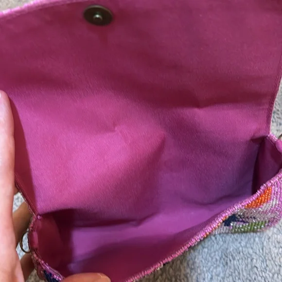 Anthropologie Vera Perennial Colorful Beaded Purse - No Chain - Picture 2 of 3